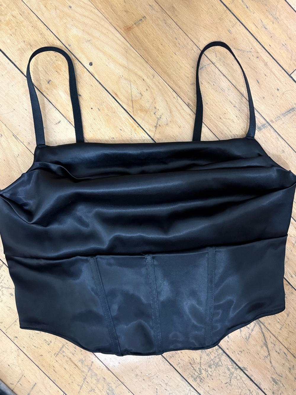 Black Satin Corset Top